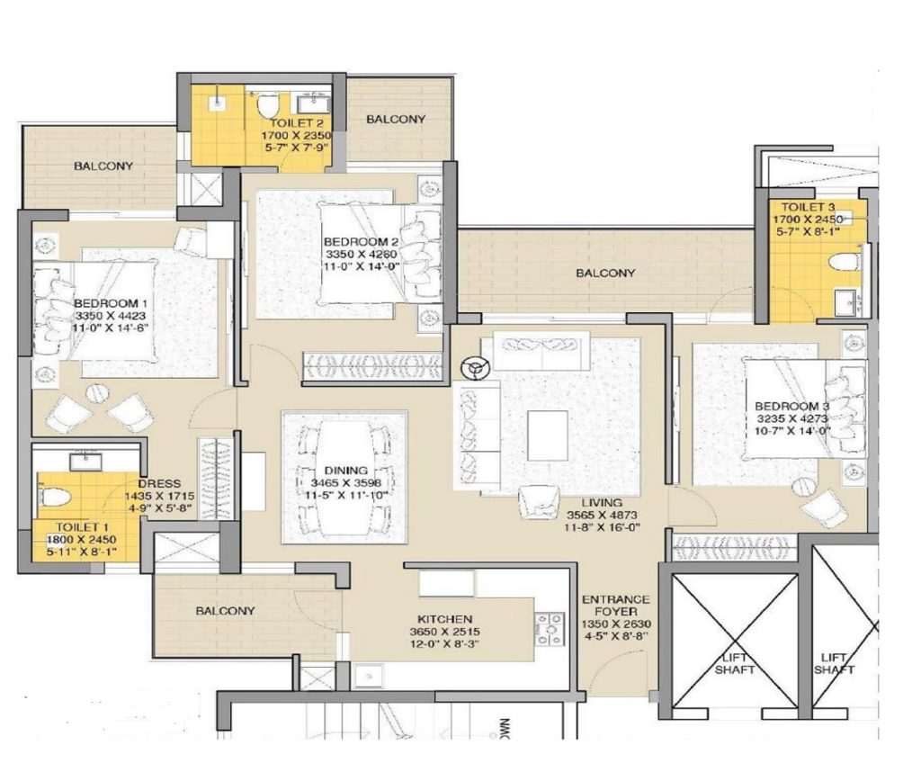 ats grandstand 3bhk 1750