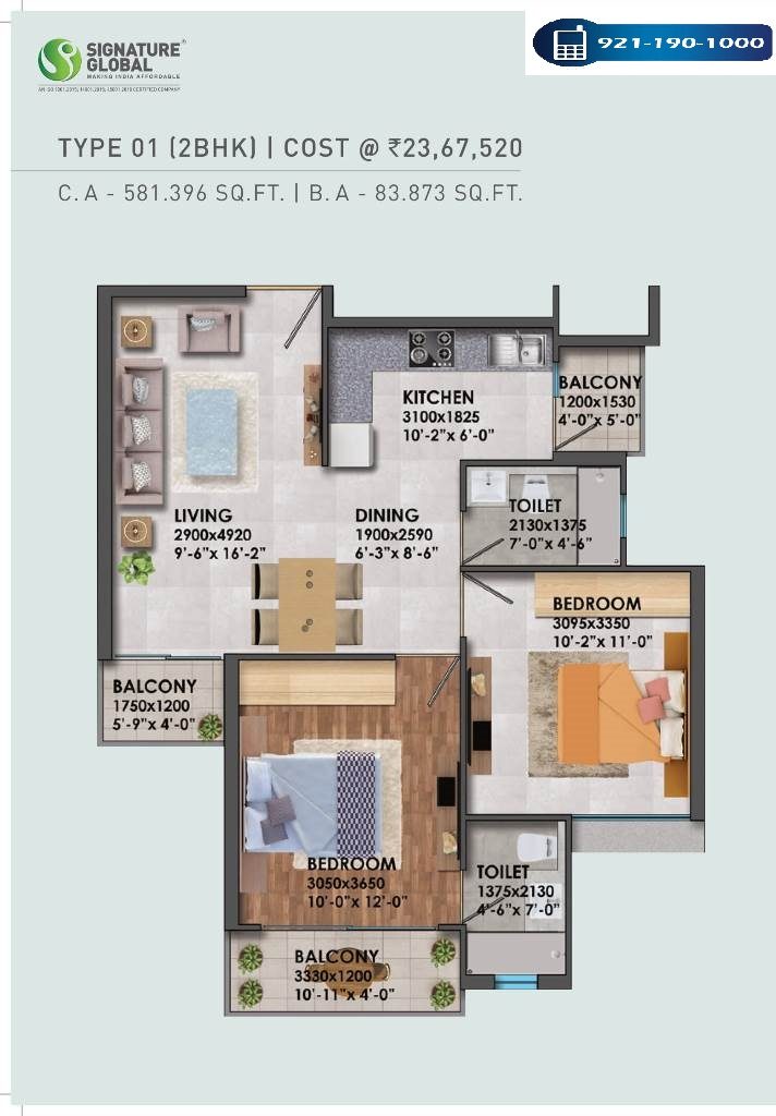 signature global proxima 2 justplancoin581sqft