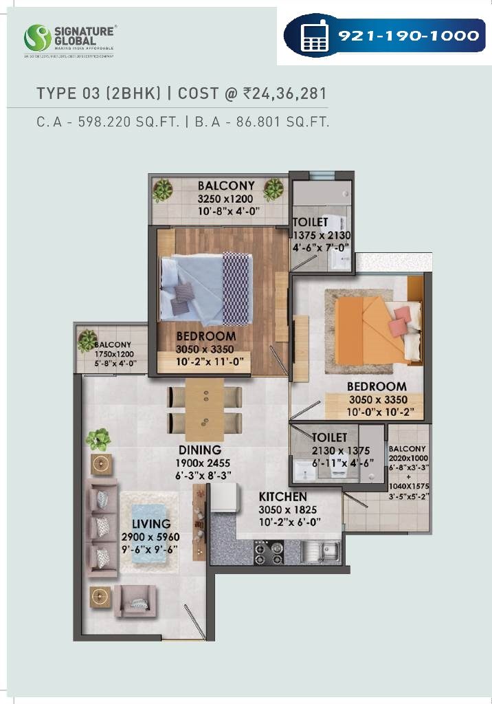 signature global proxima 2 justplancoin598sqft