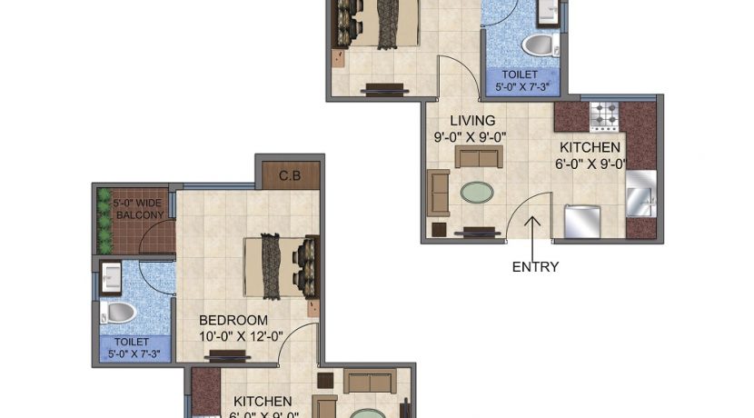 1BHK-Floor-Plan