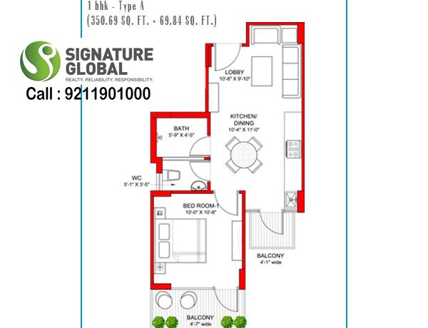 Signaturegrandiva.com1-BHK-Type-A