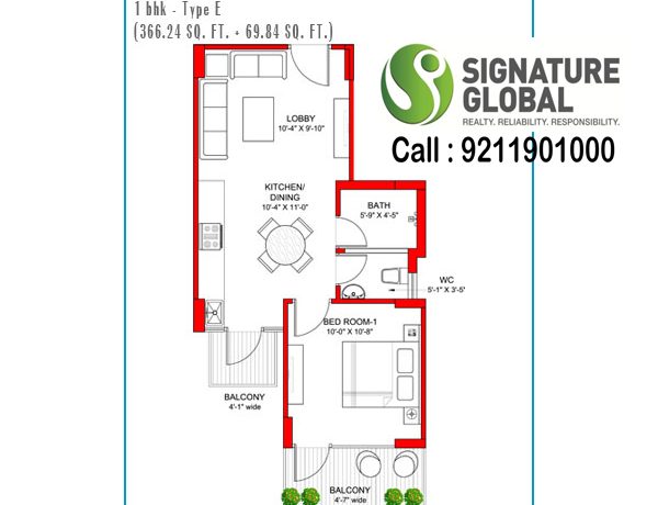 Signaturegrandiva.com1-BHK-Type-E