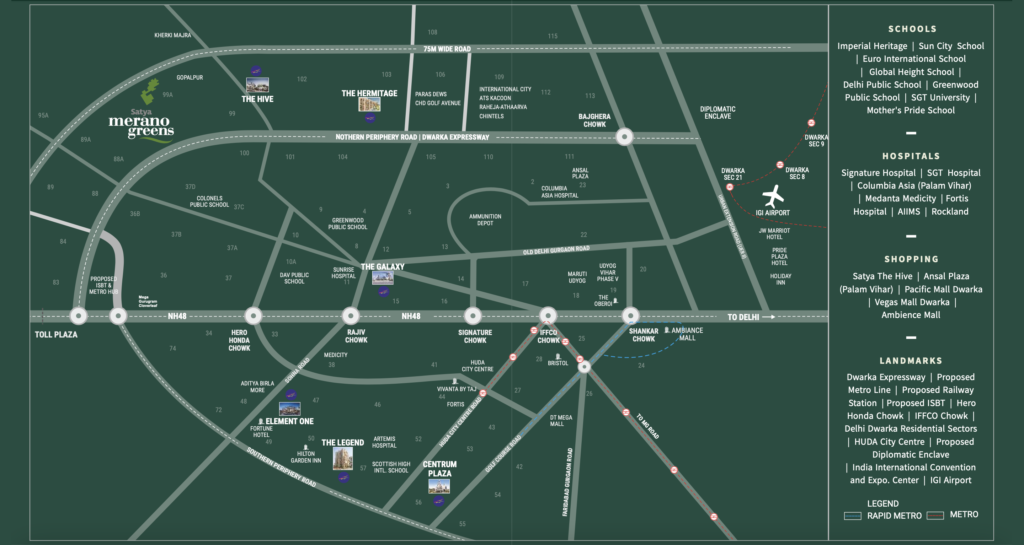 Satya Merano Greens Location Map