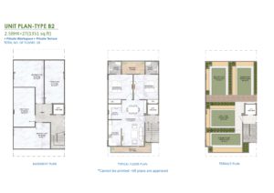m3m soulitude justplancoin common floor plan type B2 1351 Sqft