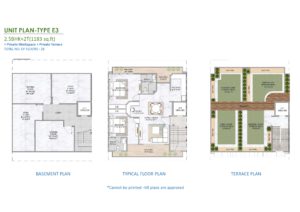 m3m soulitude justplancoin common floor plan type E3 1183 Sqft