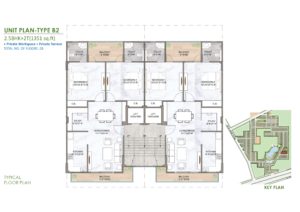 m3m soulitude justplancoin floor plan type B2 1351 Sqft