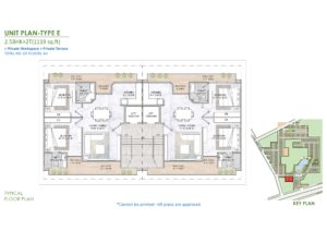 m3m soulitude justplancoin floor plan type E 1119 Sqft