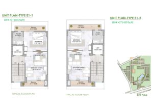 m3m soulitude justplancoin floor plan type E1-1-2-605-615 Sqft