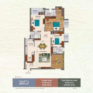 Ashiana Amarah 3BHK+3T