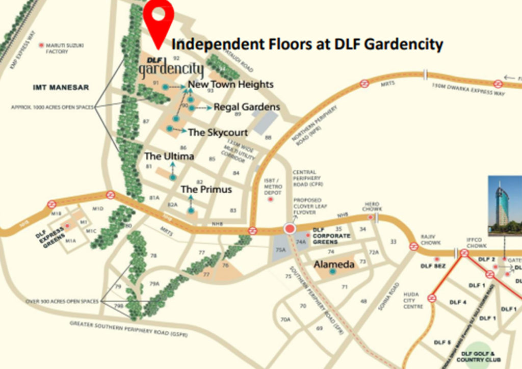 Location Map of DLF Garden City