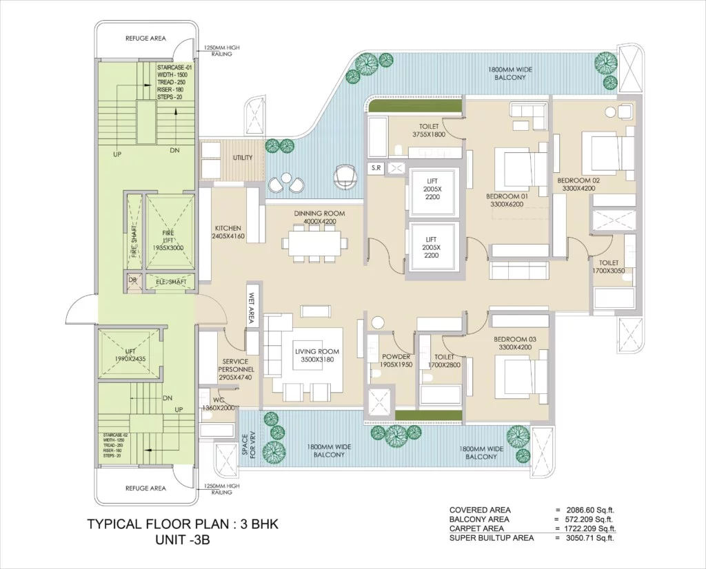 Ganga Nandaka 3bhk unit 3b