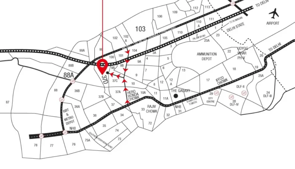 Signature global sector 37d Location Map