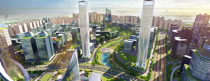 A Smart city in which Hotels, Towers, office spaces of Global City Gurgaon