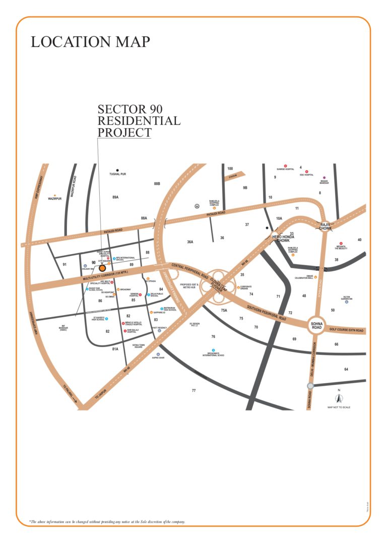 SS 90 gurgaon location map of gurgaon.