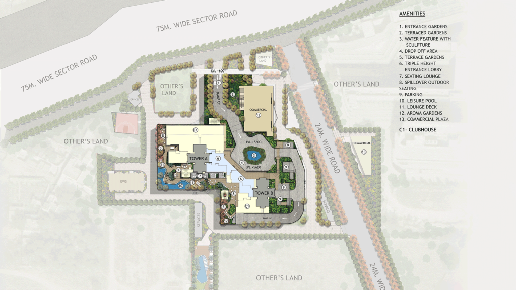 signature twin tower dxp site plan Podium-1