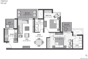 greenopolis floor plan 2bhk-1297sqft