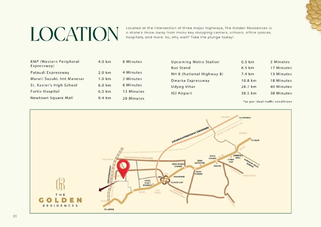The Golden Residences Brochure location map