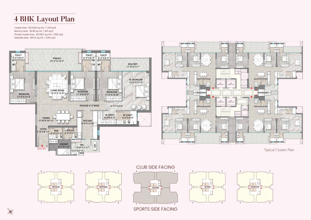 suncity monarch justplancoin 4 bhk floor plan