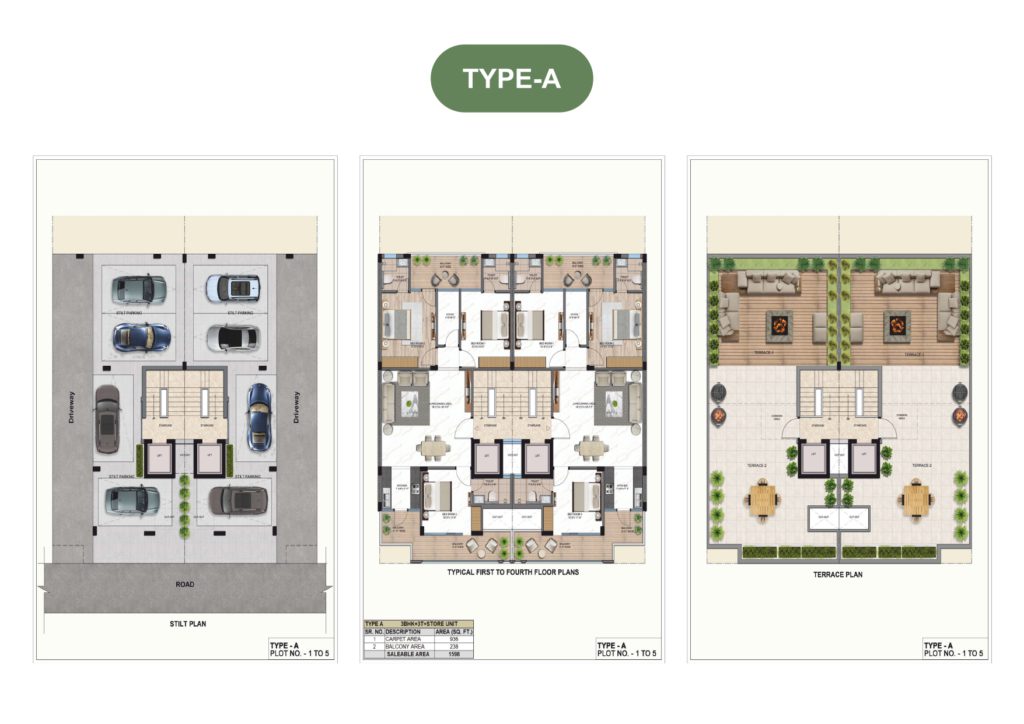Garden Residency sector 5 sohna justplancoin floor plan type A