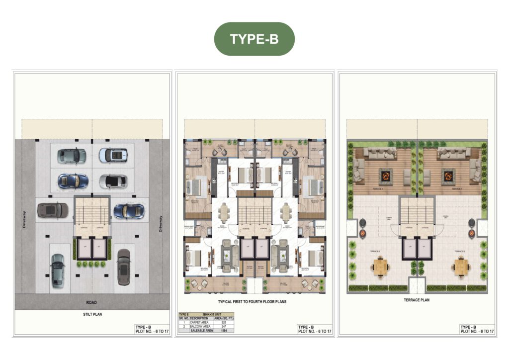 Garden Residency sector 5 sohna justplancoin floor plan type b
