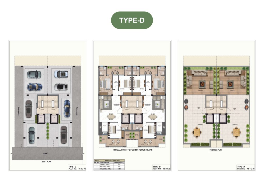 Garden Residency sector 5 sohna justplancoin floor plan type d