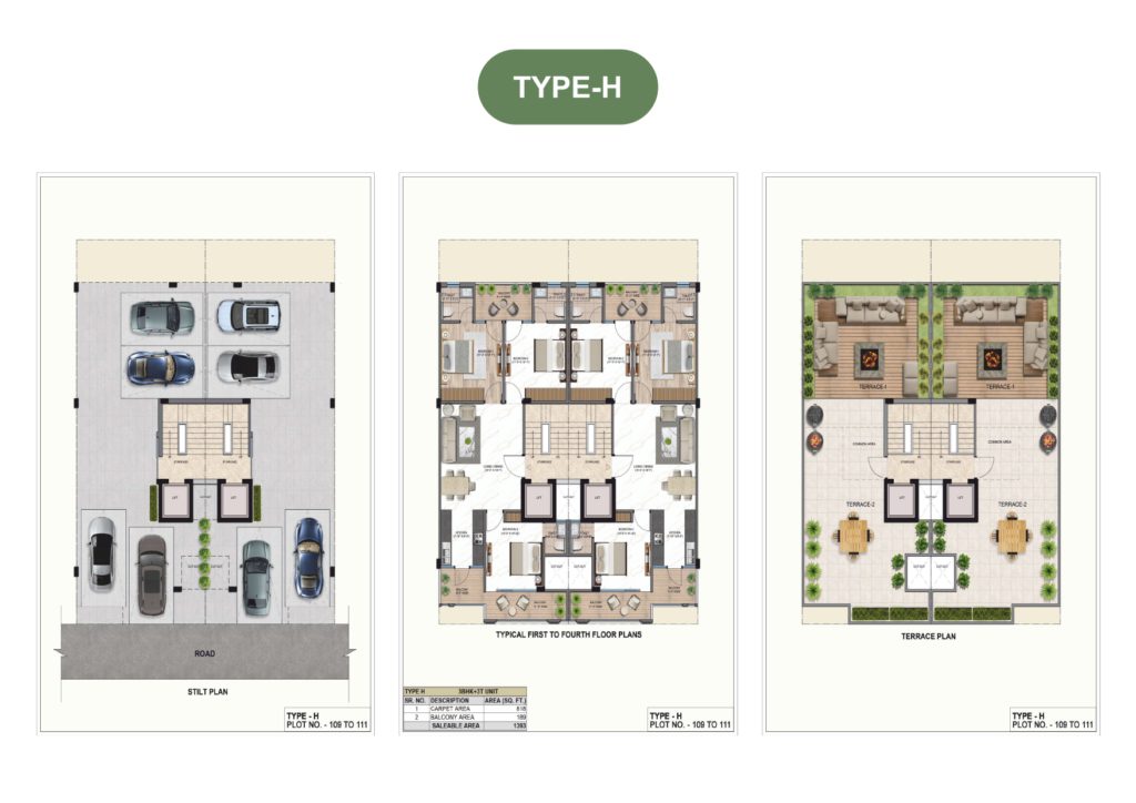 Garden Residency sector 5 sohna justplancoin floor plan type h