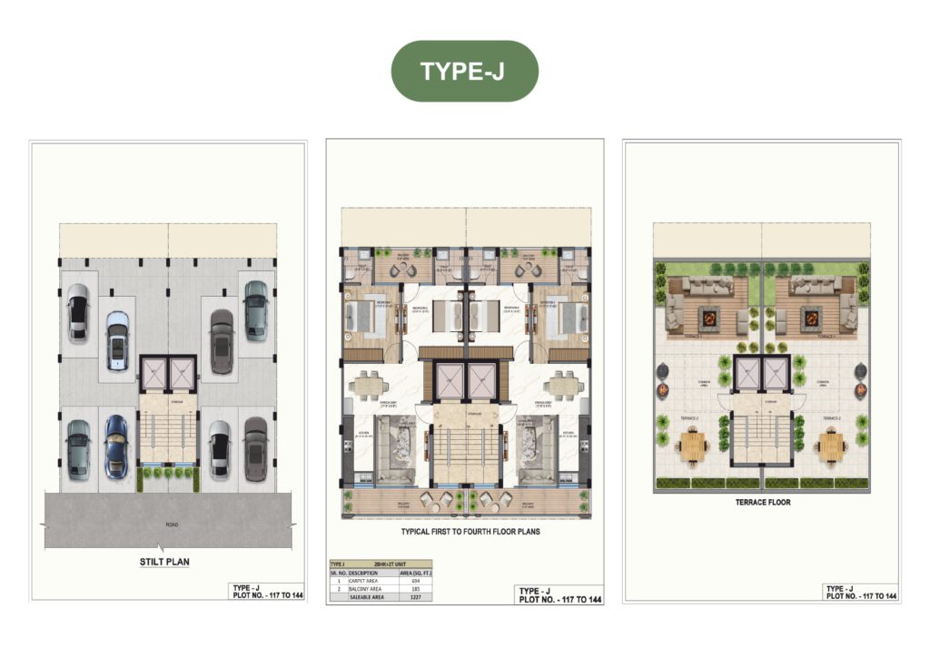 Garden Residency sector 5 sohna justplancoin floor plan type j