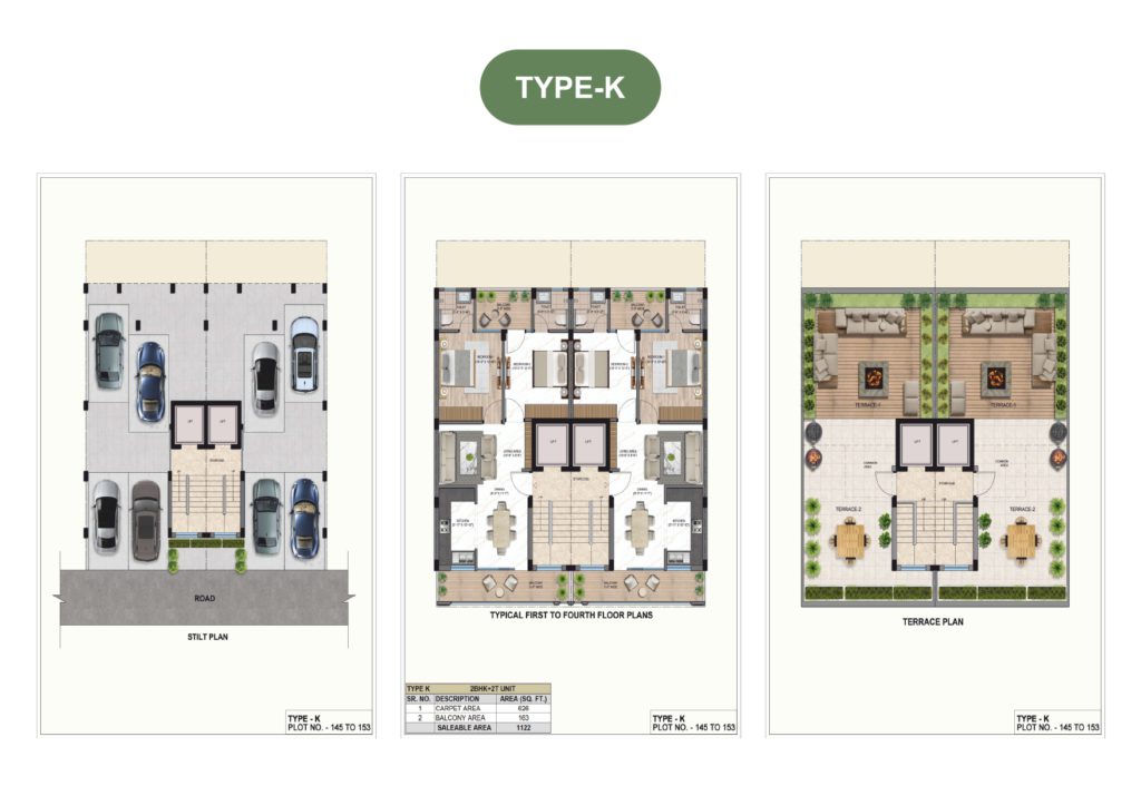 Garden Residency sector 5 sohna justplancoin floor plan type k