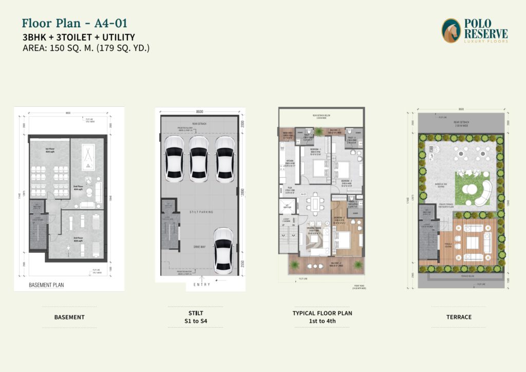 breez Polo Reserve (Phase-1) justplancoin floor plan A4-01 179 sqyd
