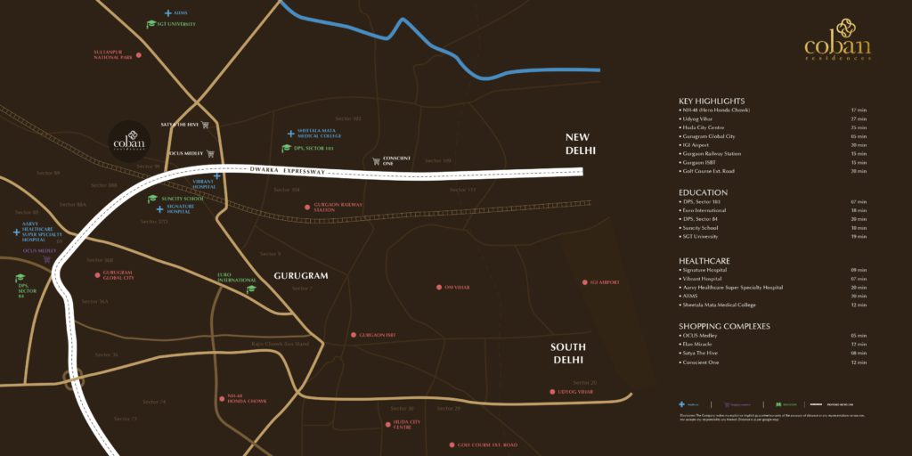 Pareena Coban sectr 99a gurgaon justplancoin location map