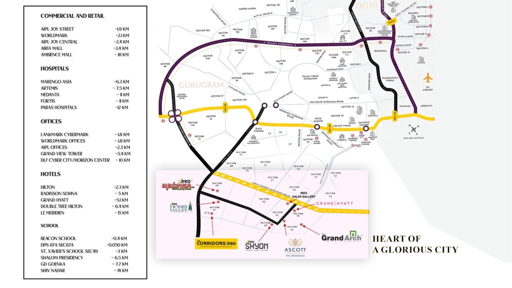 ireo corridors sector 67 gurgaon justplancoin location map