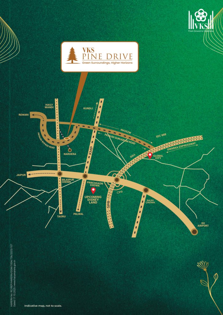 VKS Pine Drive Pataudi justplancoin location map