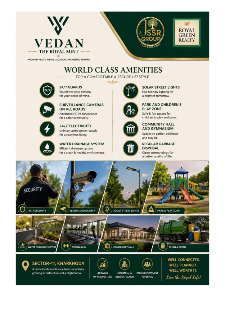royal green jssr Vedan sector 11 kharkhoda amenities justplancoin