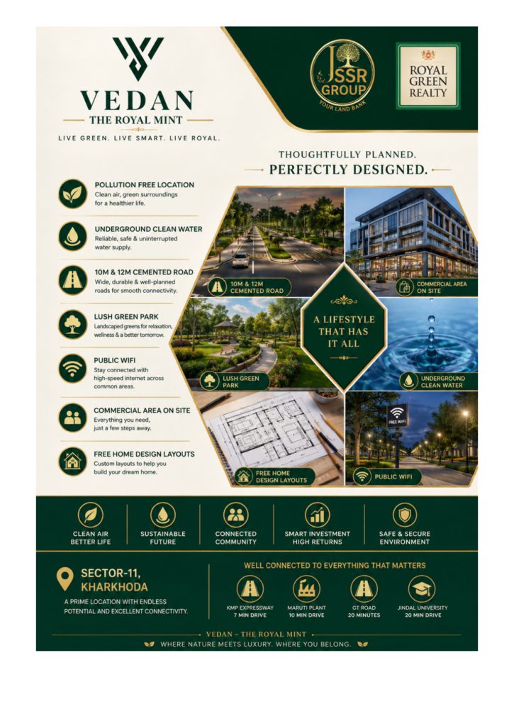 royal green jssr Vedan sector 11 kharkhoda specifications justplancoin