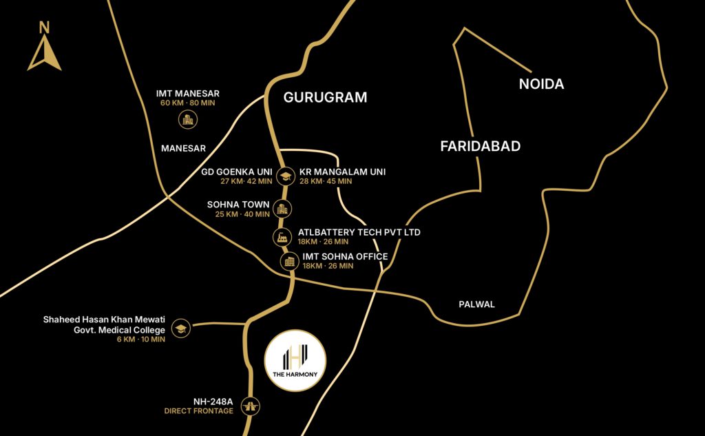 one prastha harmony plots sohna justplansolution nearby amenities